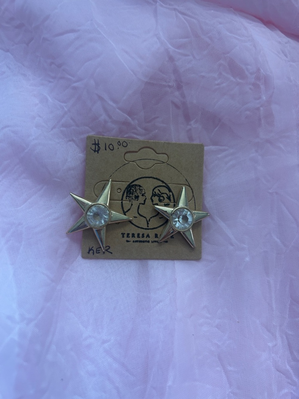 Starburst Stud Earrings with Clear Stones